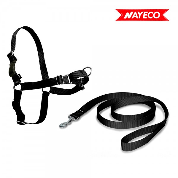Arnés + correa, easy walk, negro, t - mediana, 56 - 81 cm