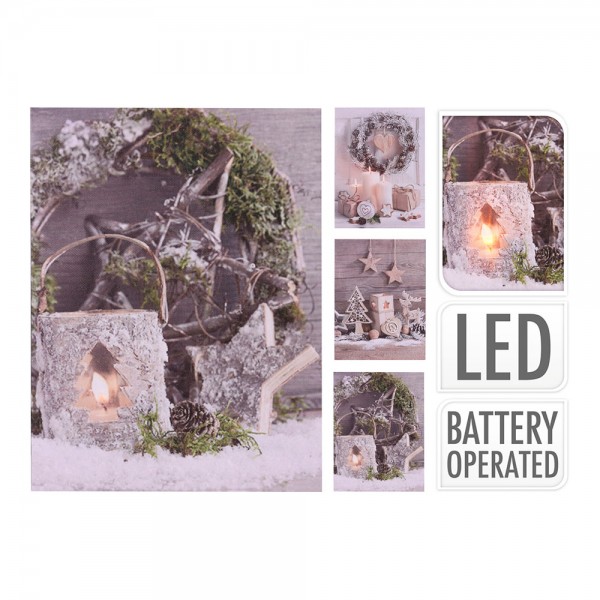 Cuadro navideño led 15x20cm modelos surtidos (pack 2 unidades)