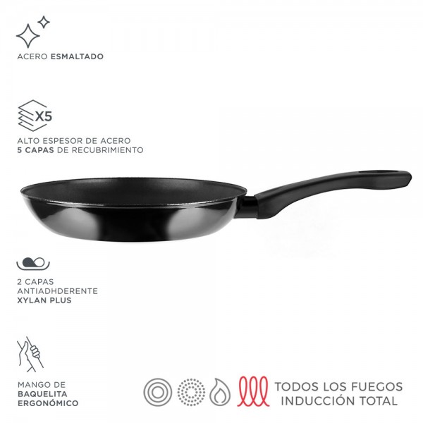 Sartén de acero aisi 430 indutherm negra ø26cm