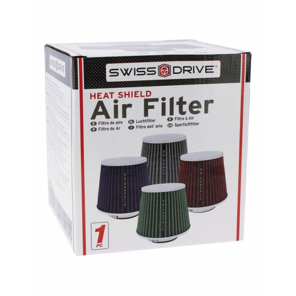 Filtro de Aire Universal para Coche Incluye 4 Adaptadores 60mm 65mm 70mm 77mm Color Gris
