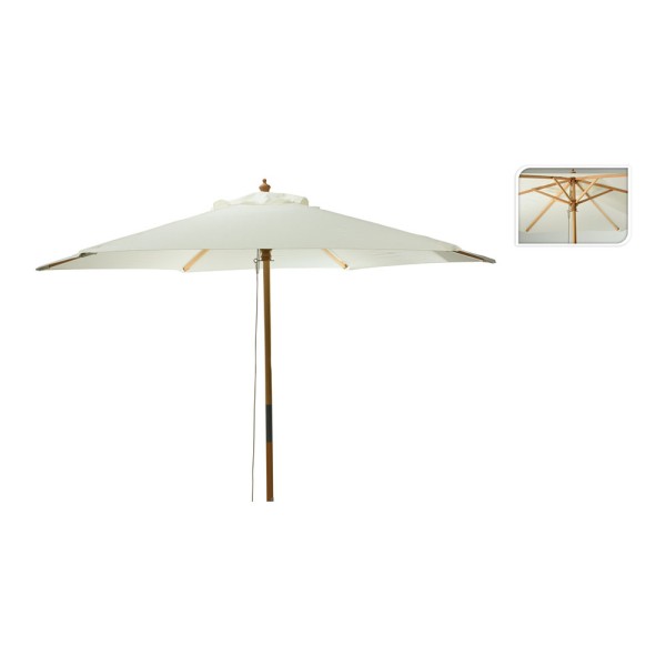 Parasol para jardín con mango de madera ø2,6 x 2,2 m
