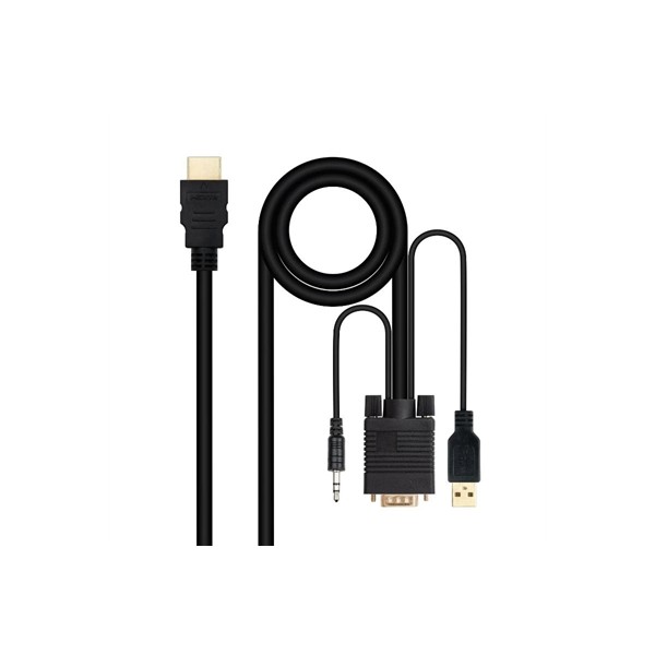 Nanocable conversor hdmi a vga-jack-ubs, 1.8 m