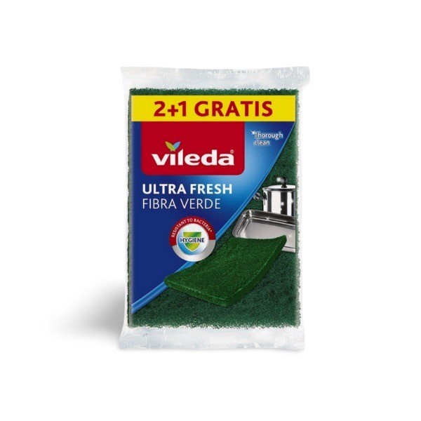 Vileda Ultra Fresh Fibra Verde 2+1 unidades