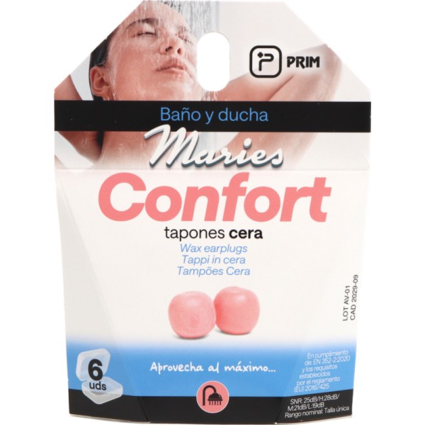 Prim Maries Confort Tapones Cera 6uds