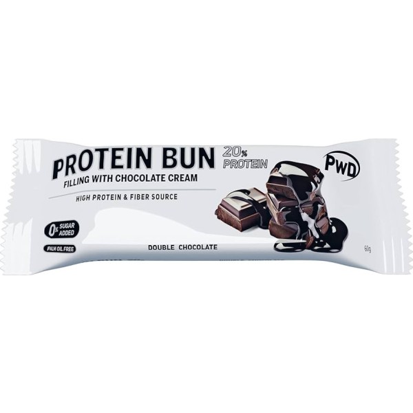 Pwd Protein Bun Snack con 20% Proteína 60 g Doble Chocolate 