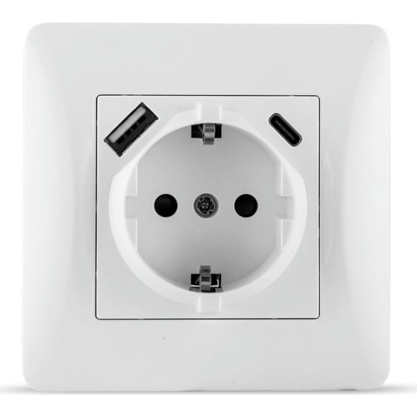 S-empot.onlex blanca enchufe+usb+type c