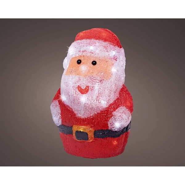Figura papa noel acrílico led, exterior, 17 x 14 x 23,50 cm