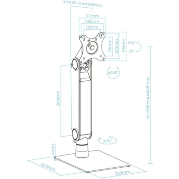 Tooq  db1471tn-b soporte mesa pantalla 17-32"